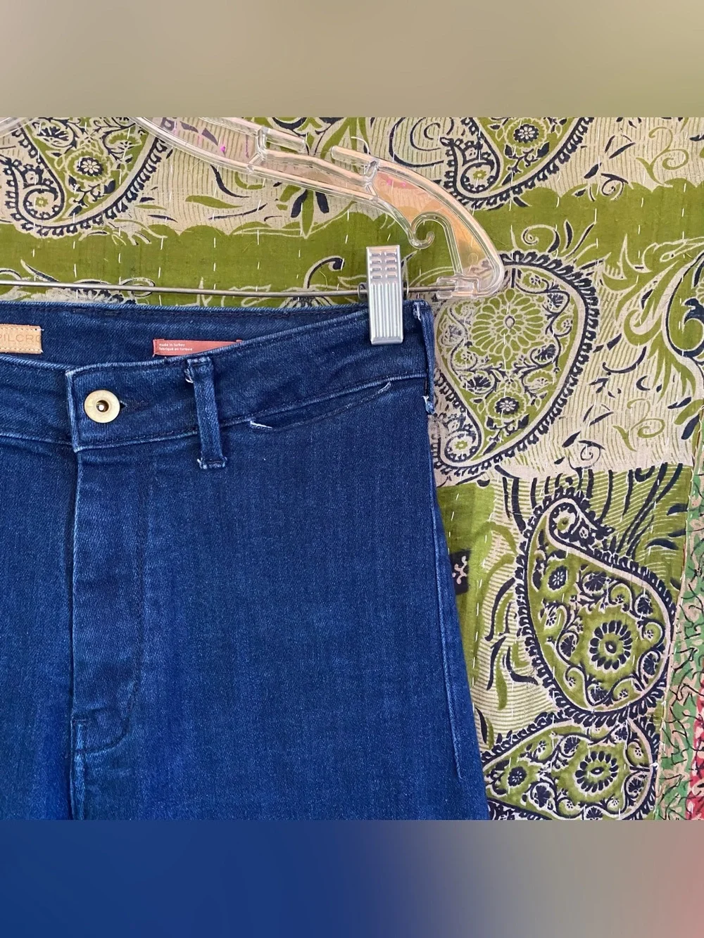 Pilcro Dark Indigo Wash The Skipper Long High-Rise Wide Leg Jeans Size 26